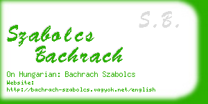 szabolcs bachrach business card